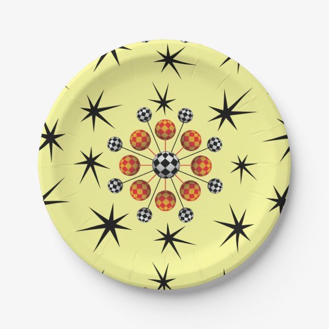 Plato De Papel Starburst Retro 3D (Anverso)