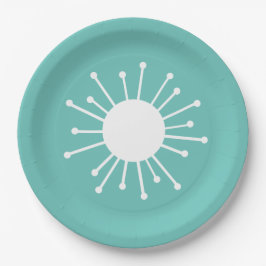 Plato De Papel Starburst Retro de Mid Century