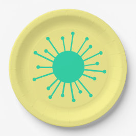 Plato De Papel Starburst Retro de Mid Century