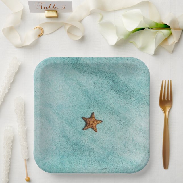 Plato De Papel Starfish (Boda)