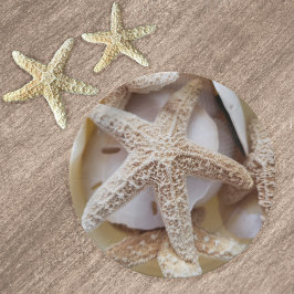 Plato De Papel Starfish and Sand Dollars Elegante