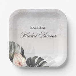 Plato De Papel Starfish and Shells Tropical Beach Bridal Shower