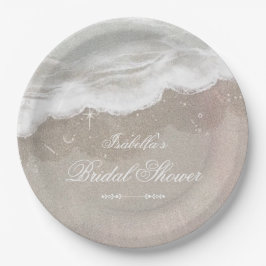 Plato De Papel Starfish and Shells Tropical Beach Bridal Shower