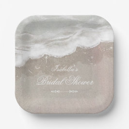 Plato De Papel Starfish and Shells Tropical Beach Bridal Shower