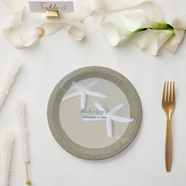 Plato De Papel Starfish Beach Wedding (Boda)