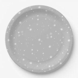 Plato De Papel Starlight gris plateado