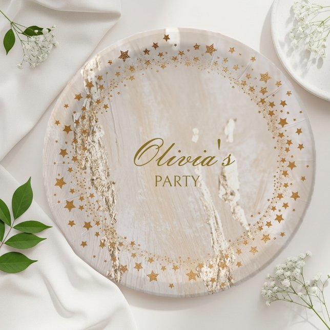 Plato De Papel Starry Gold Disposable Plates (Subido por el creador)