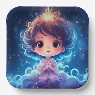 Plato De Papel Starry Little Princess Nighttime Girly Personaliza