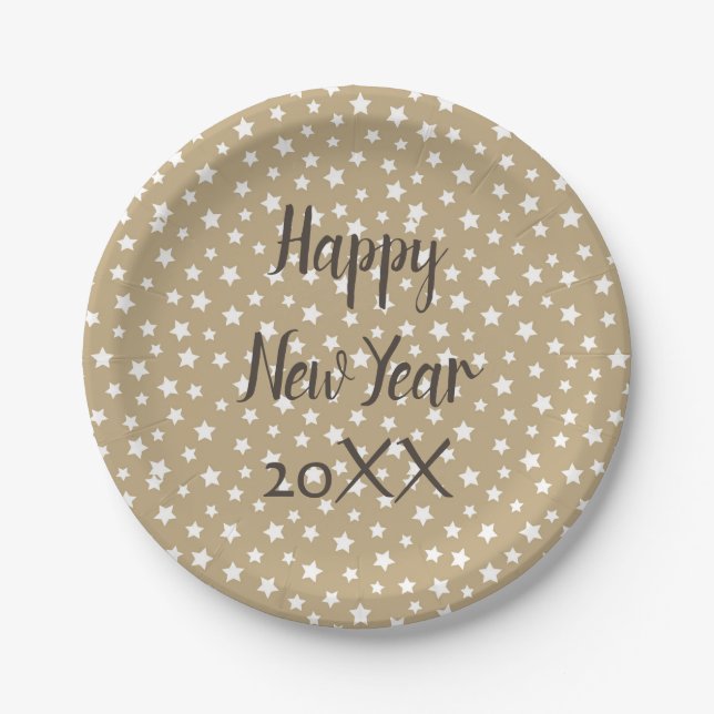 Plato De Papel Starry New Year Fiesta (Anverso)
