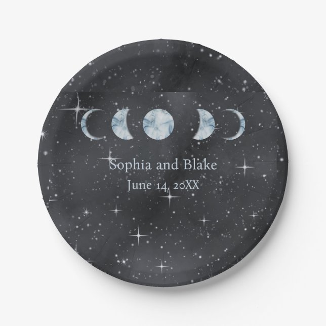 Plato De Papel Starry Night Celestial Boda (Anverso)