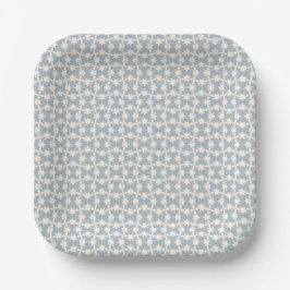Plato De Papel Starry Night Pattern Square Baby Shower Plate