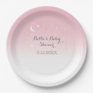 Plato De Papel Stars Moon Baby Shower