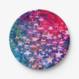 Plato De Papel STARS NAVIDADES | Resumen Lilac púrpura | Festivid