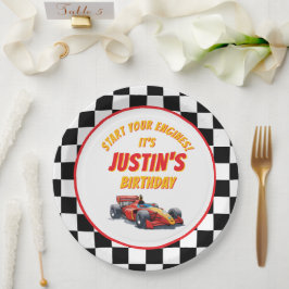 Plato De Papel Start Your Engines Race Car Birthday