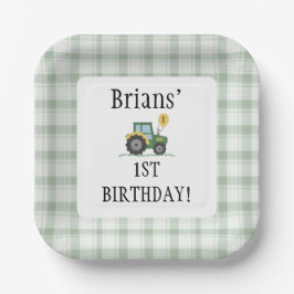 Plato De Papel Start Your Tractor Square Paper Plate