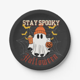 Plato De Papel Stay Spooky Ghost Halloween 