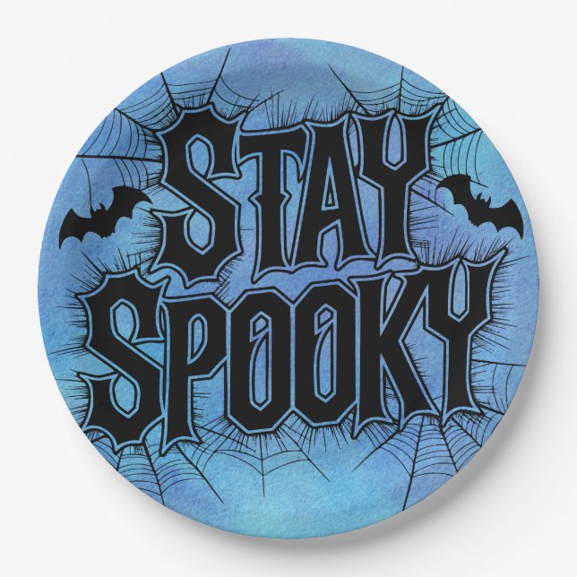 Plato De Papel Stay Spooky Halloween (Anverso)
