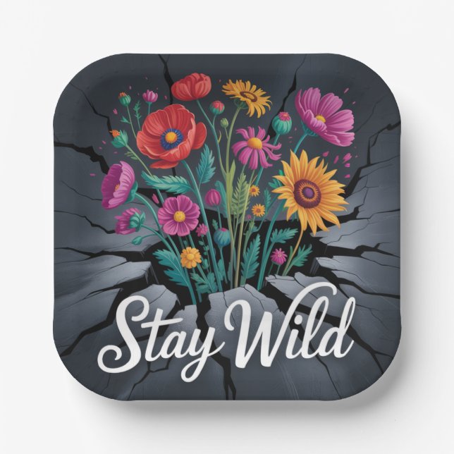 Plato De Papel Stay Wild (Anverso)