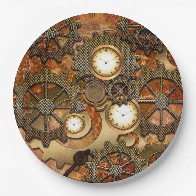 Plato De Papel Steampunk (Anverso)