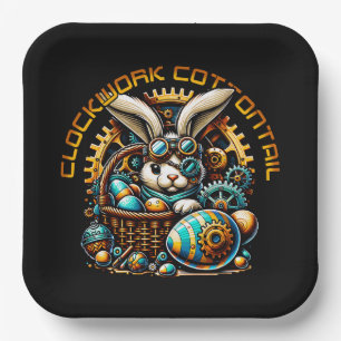 Plato De Papel Steampunk Easter Bunny