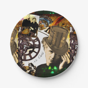 Plato De Papel Steampunk Marie Curie
