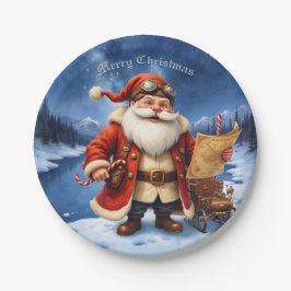 Plato De Papel Steampunk Santa Claus – Vintage Christmas Adventur