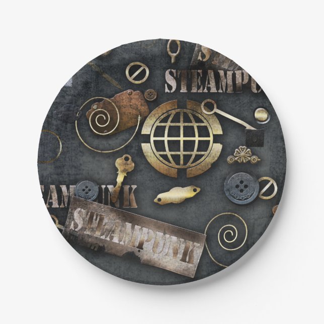 Plato De Papel Steampunk, scrapbooking (Anverso)