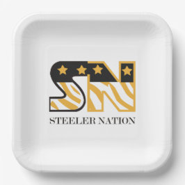 Plato De Papel Steeler Nation Party Plate