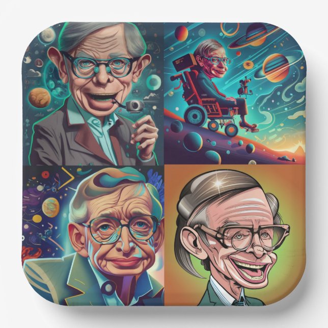 Plato De Papel Stephen Hawking Genius (Anverso)