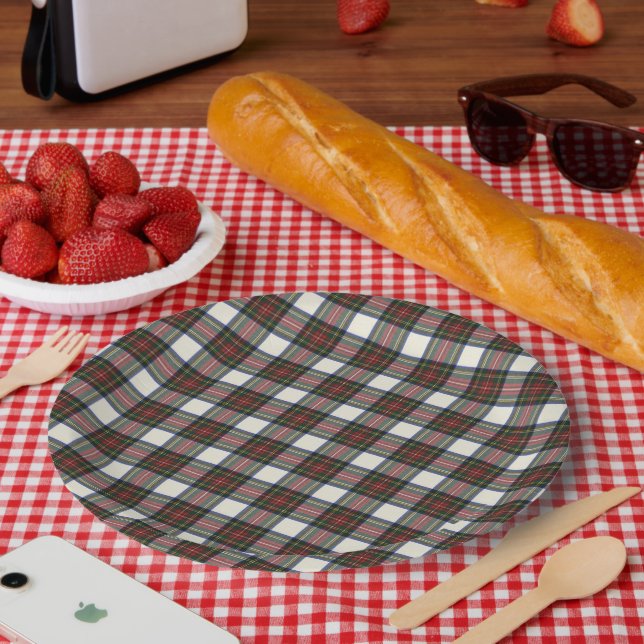 Plato De Papel Stewart Dress Scottish Clan Tartan (Picnic)