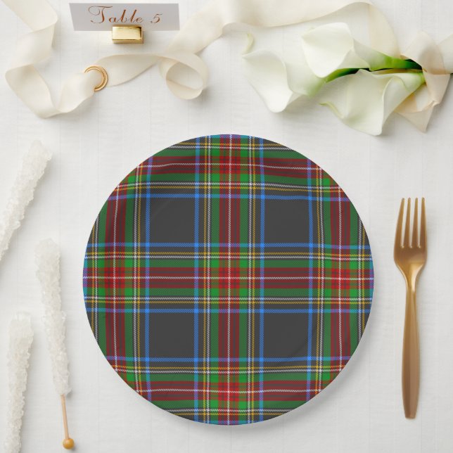 Plato De Papel Stewart Stuart Black Clan Tartan Plaid (Boda)