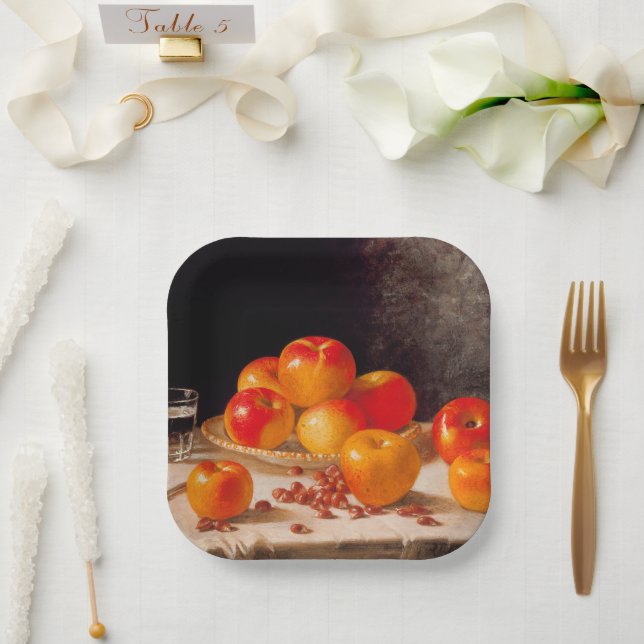 Plato De Papel Still Life, Apples and Chestnuts (Boda)