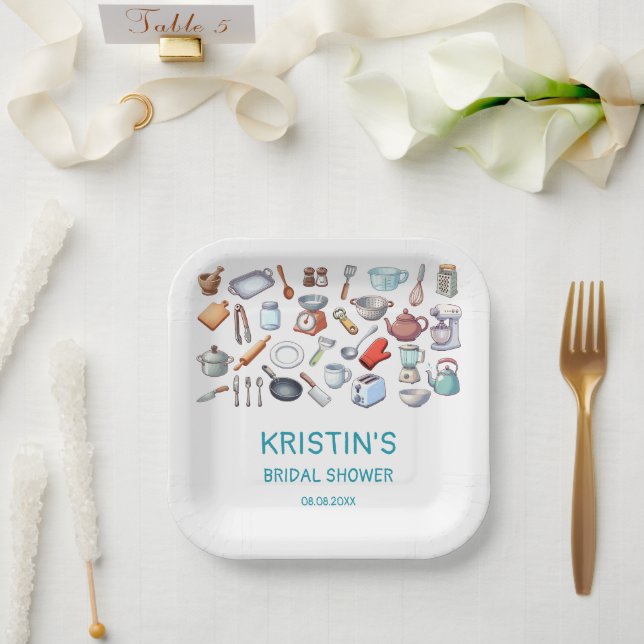 Plato De Papel Stock the Kitchen Bridal Shower Kitchen Utensils  (Boda)