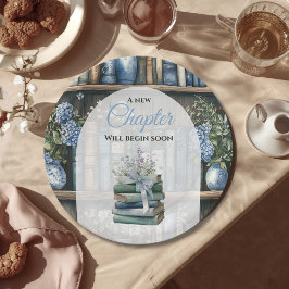 Plato De Papel Storybook Blue Boy Library Book Baby Shower