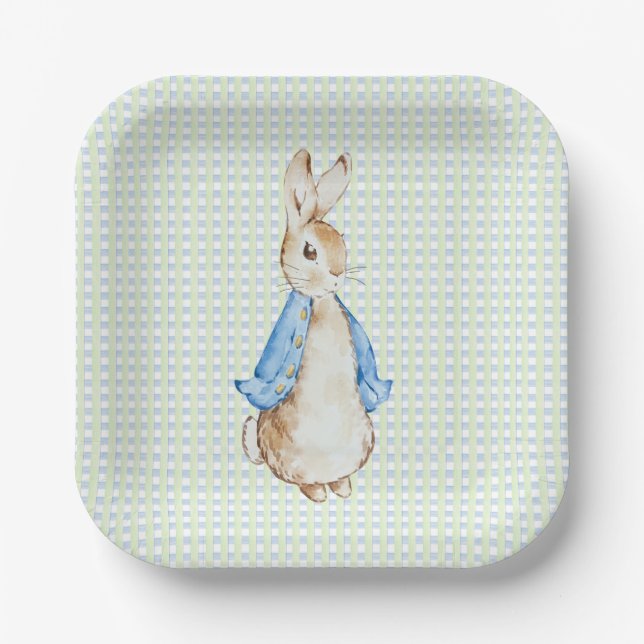 Plato De Papel Storybook Garden Rabbit Inspired Baby Shower  (Anverso)
