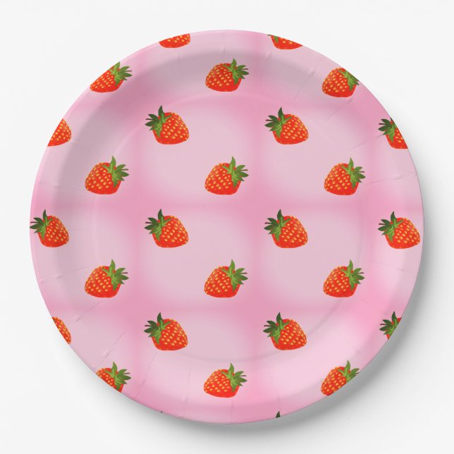 Plato De Papel Strawberries (Anverso)