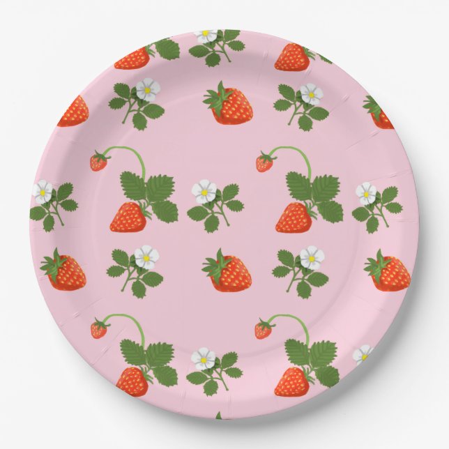 Plato De Papel Strawberries (Anverso)