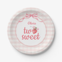 Plato De Papel Strawberries Two Sweet 2nd Birthday