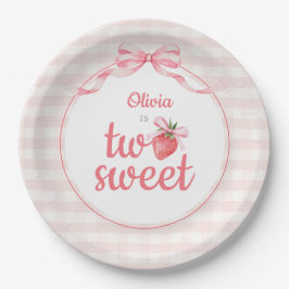 Plato De Papel Strawberries Two Sweet 2nd Birthday