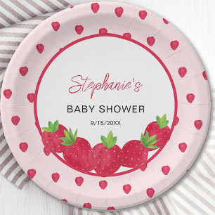 Plato De Papel Strawberry Baby Shower