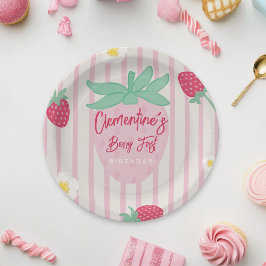 Plato De Papel Strawberry Berry First Paper Plate