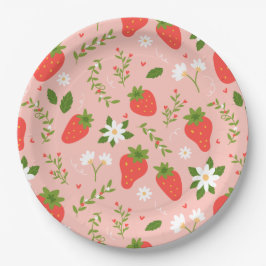 Plato De Papel Strawberry Blossom Party Plates