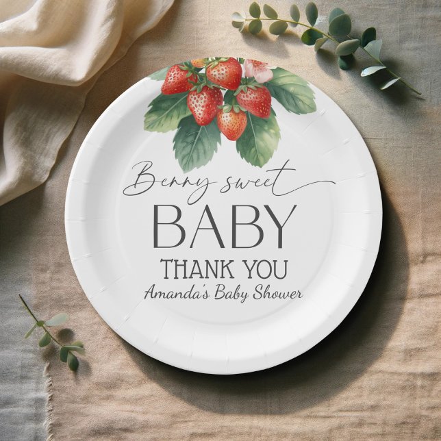 Plato De Papel Strawberry Fresh Market Berry Sweet Baby Shower (Subido por el creador)