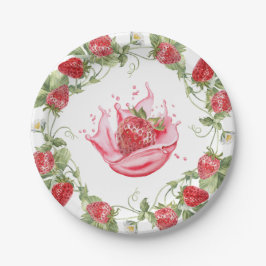 Plato De Papel Strawberry Red