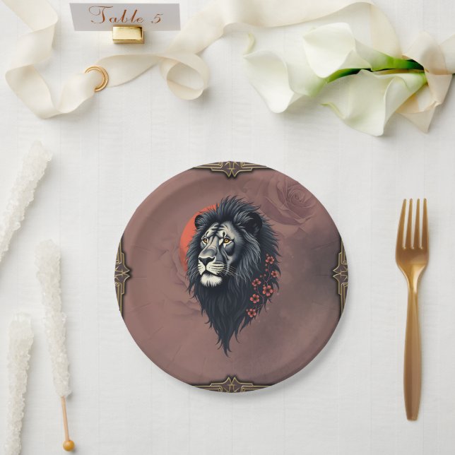 Plato De Papel Strength and delicacy united, a black lion (Boda)