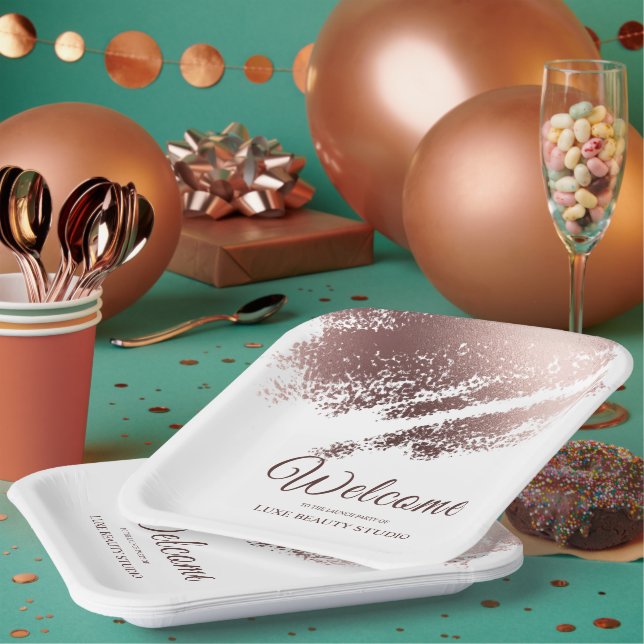 Plato De Papel Stylish Bronze Business Event Party Welcome (Multi)