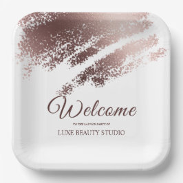 Plato De Papel Stylish Bronze Business Event Party Welcome