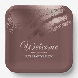 Plato De Papel Stylish bronze business event party welcome