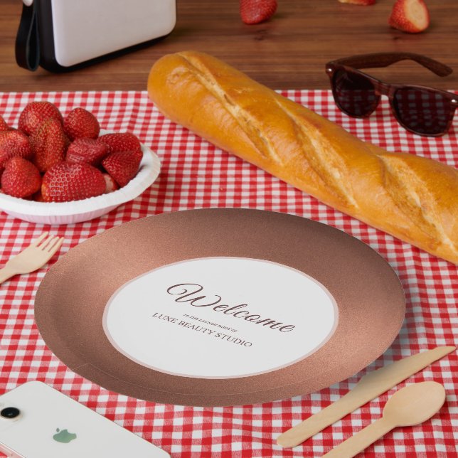 Plato De Papel Stylish bronze special event party welcome (Picnic)