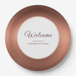 Plato De Papel Stylish bronze special event party welcome